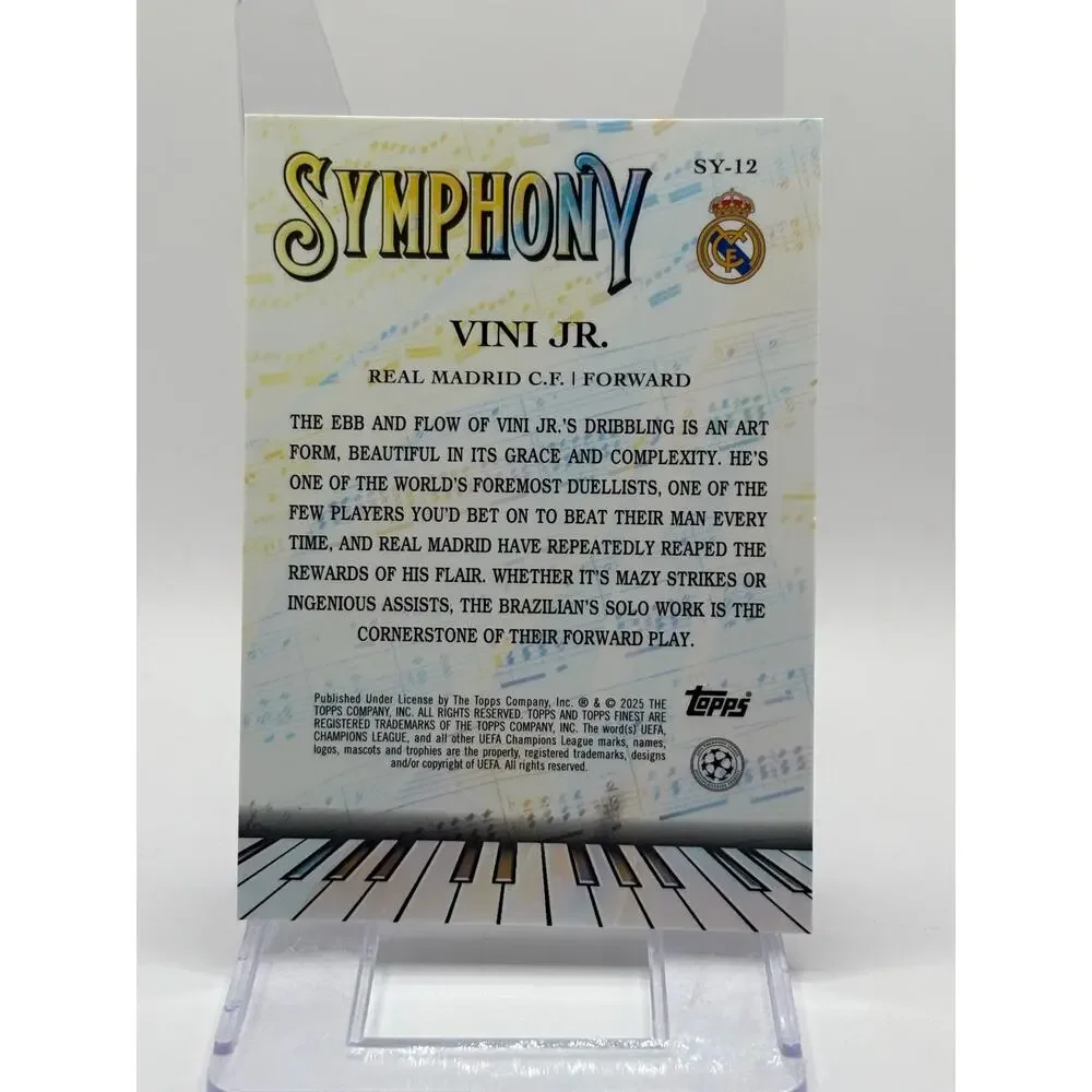 2024-25 Topps Finest UEFA Vini Jr Symphony Rose Gold Refractor 43/75 Real Madrid - Picture 2 of 2